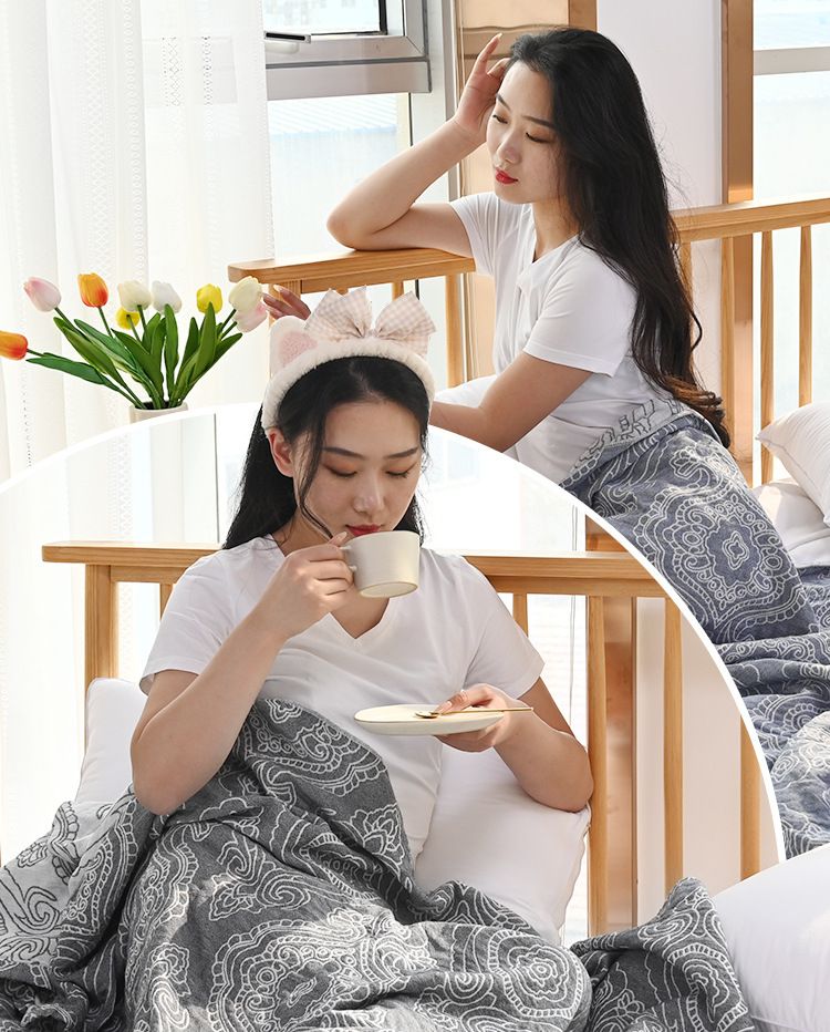 Blankets Pure Cotton Breathable Quilt Adult Lunch Sofa Blanket Summer Towel Single Double Bed Sheet_voghion.com