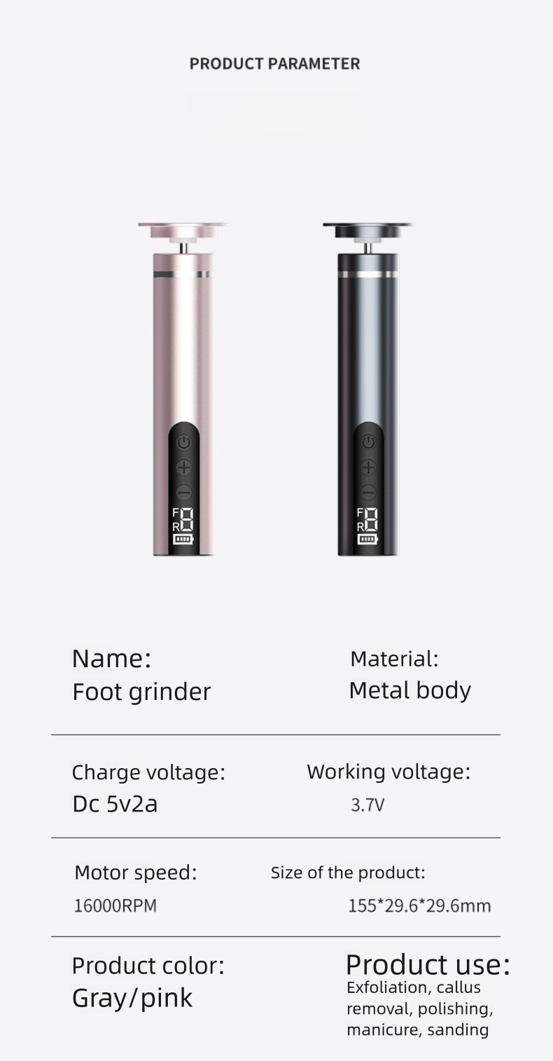 Electric Nail Drill And Foot File 2-in-1 Digital Display Rechargeable Callus Remover Dust Collector Pedicure Tool_voghion.com