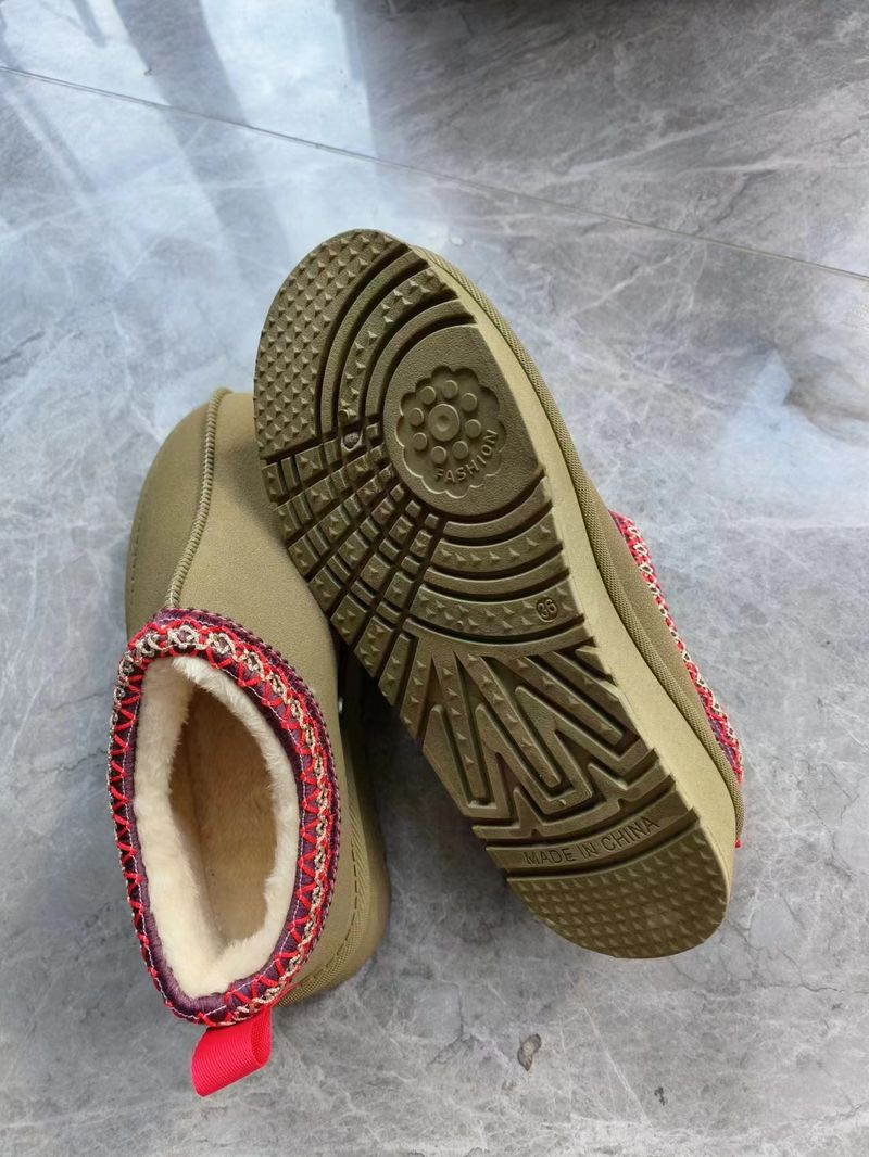 Women's cotton boots with velvet and fur one warm thick bottom sponge bottom without heel cotton shoes_voghion.com