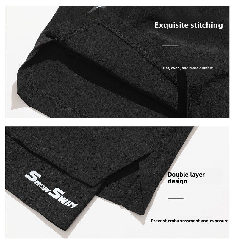 Doppellagige Badehose für Herren, schnelltrocknend, blickdicht, ideal für Strand und heiße Quellen_voghion.com