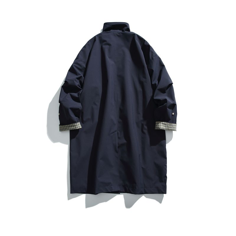 Giacca lunga da uomo, casual, da strada, da esterno, antivento, vestibilità ampia, in poliestere, moda autunnale_voghion.com