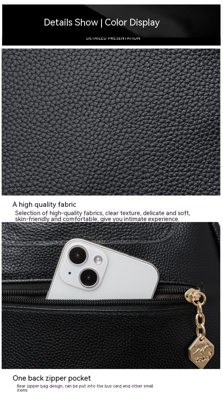 2024 New Soft Leather Backpack For Women's Fashion Leisure Large Capacity Multi Functional Backpack Versatile Outgoing Backpack_voghion.com