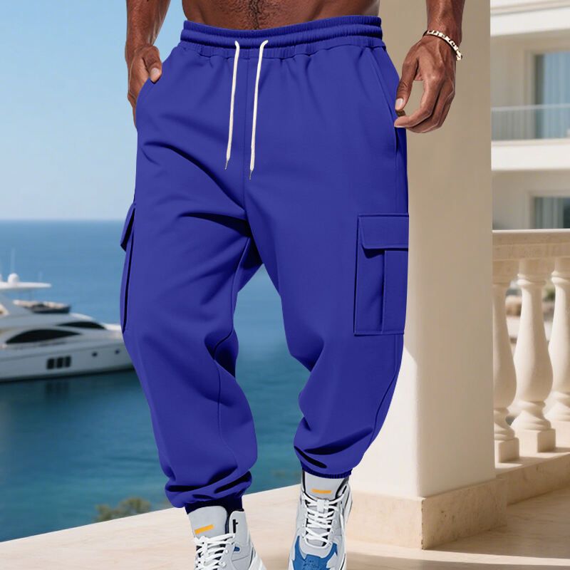 Cargo-joggingbroek voor heren met fleecevoering – thermische werkbroek met verstelbaar trekkoord en meerdere zakken (S-3XL, 10 neutrale tot felle kleuren)_voghion.com