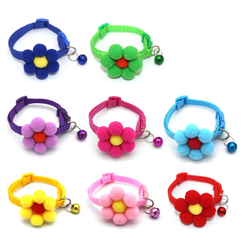 Guangying Collare per cani con fiori traspirante, rilascio rapido, forniture per animali domestici, collare per cani con fiori 3D e campanellino per cani_voghion.com