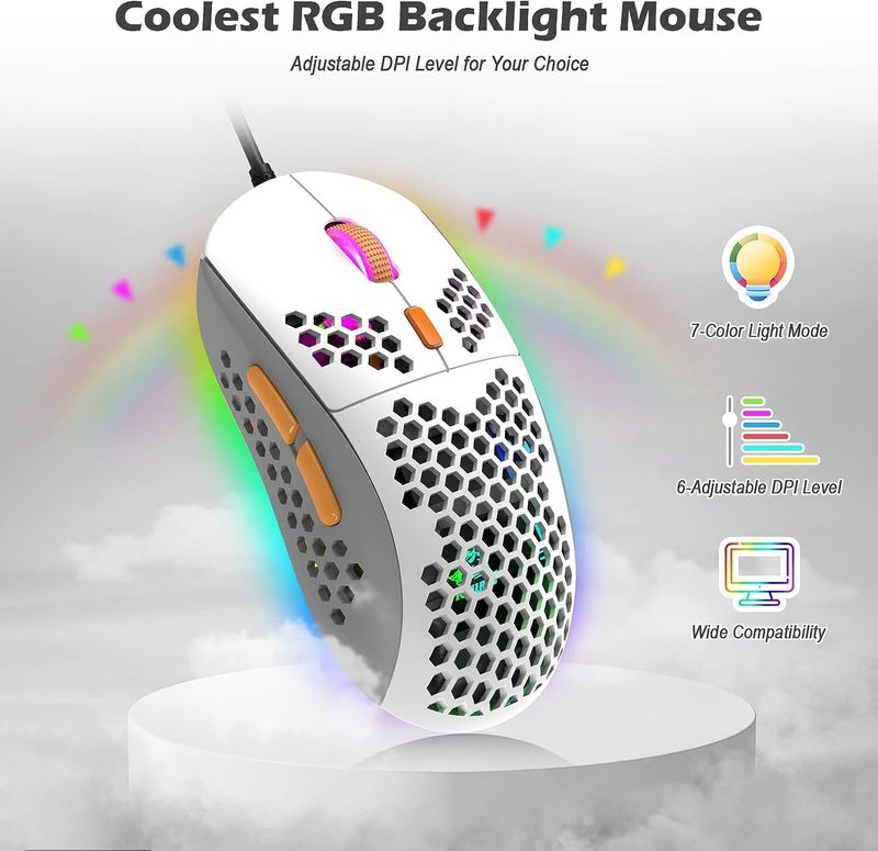 ZIYOU LANG T60 Kabelgebundene Gaming-Tastatur und -Maus-Kombination, gewickelt, USB C, 60 % UK-Layout_voghion.com