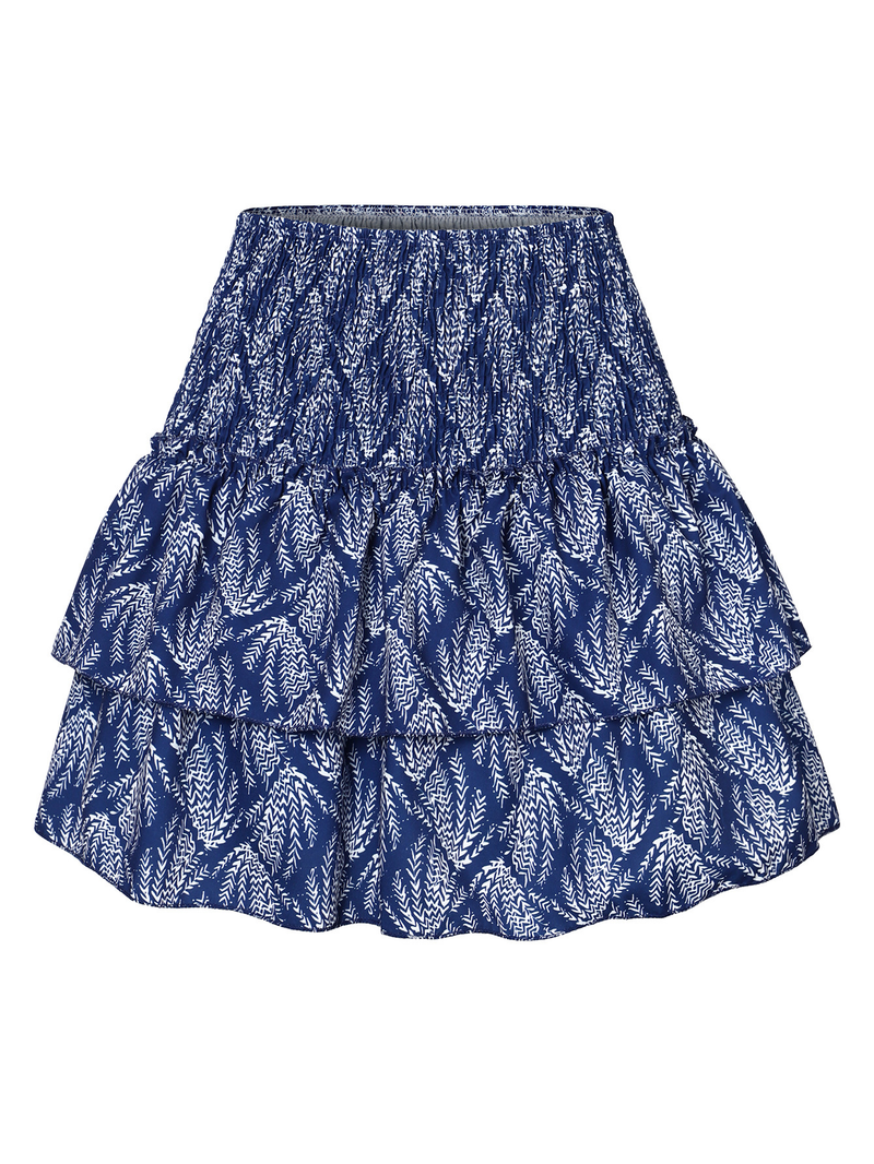 Women's Clothing Skirt Pleated Skirt Ruffle Printed Skirt Fashion Floral Short Skirt 13 Colors_voghion.com