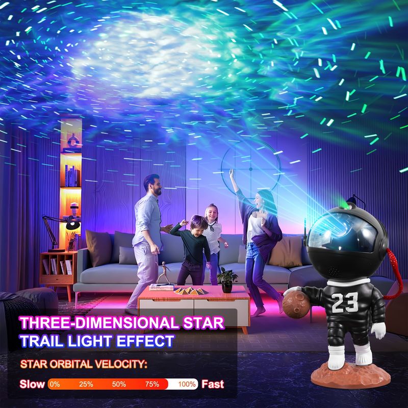 RGB Nebula Deckenprojektor Licht Astronaut Starry Sky USB Nachtlicht mit Fernbedienung Einstellbare Helligkeit Farben für Schlafzimmer Wohnzimmer142_voghion.com
