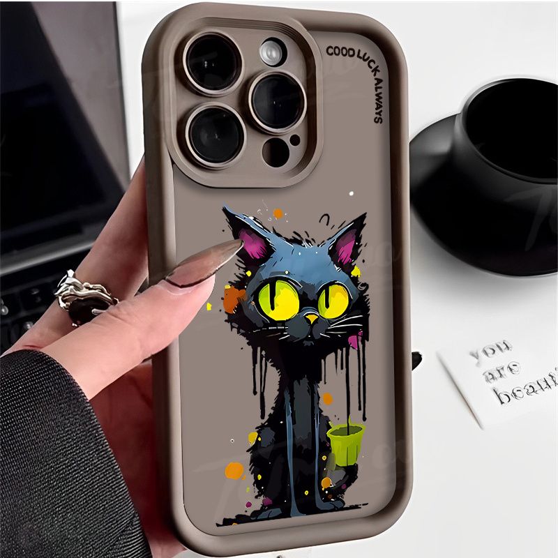Funny Cat Phone Case Fo Samsung S22 S23 S24 Plus Ulta S21 S20 FE A10 A11 A03 A04 A30 A20 Matte Soft Silicone Back_voghion.com