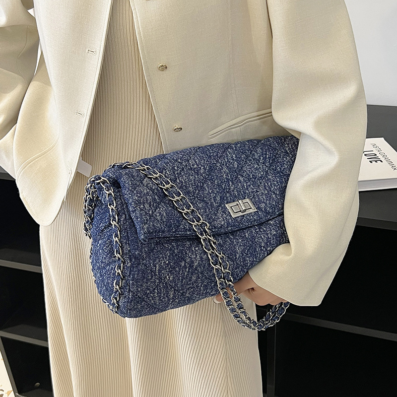 Borsa da donna di fascia alta Borsa da donna 2023 New Fashion Borsa a tracolla a prezzo singolo Denim Borsa tote versione coreana di grande capacità_voghion.com