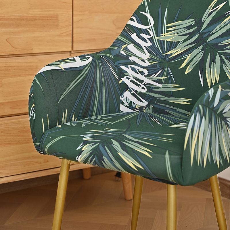 Arc Shaped Printed Milky Silky Stretch Chair Cover Four Seasons Universal Dining Table Arc Chair Cover_voghion.com