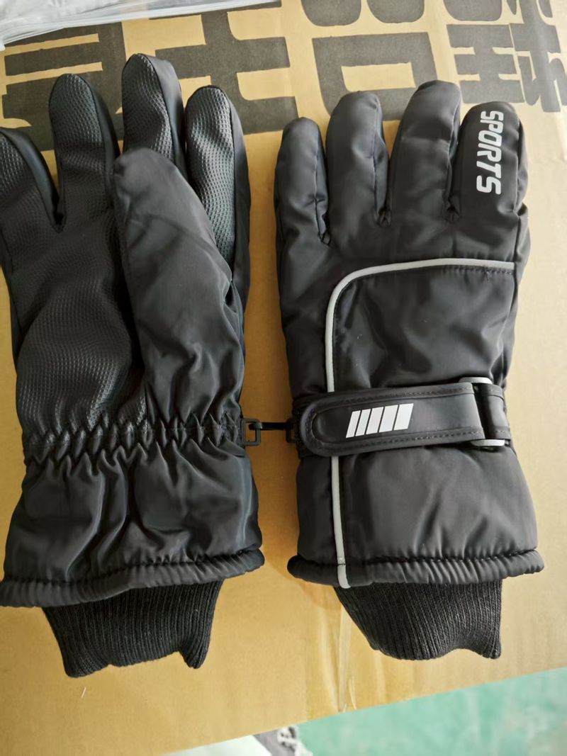 Gants de ski antidérapants, doublés en polaire, épais, chauds, pour cyclisme, écran tactile, résistants à l'eau, avec bande réfléchissante_voghion.com