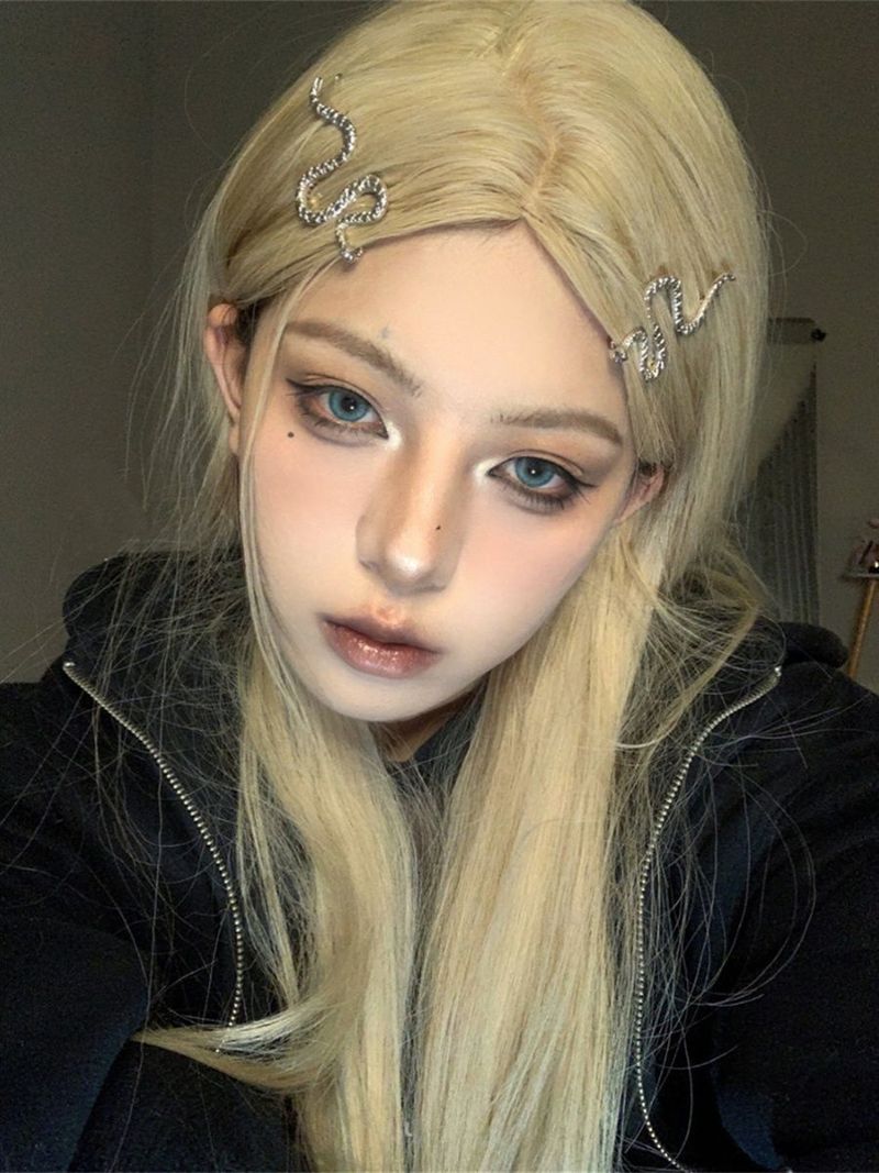 Silver Snake-Shaped Hair Clip For Women, Side Dark Style, Versatile, Unique, Cool Bangs Clip, Trendy Ins Style_voghion.com