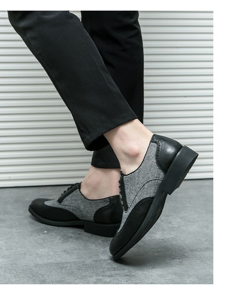 Pánské obchodní neformální šaty Oxfords formální šněrovací boty pro kancelář, večírky a každodenní nošení_voghion.com