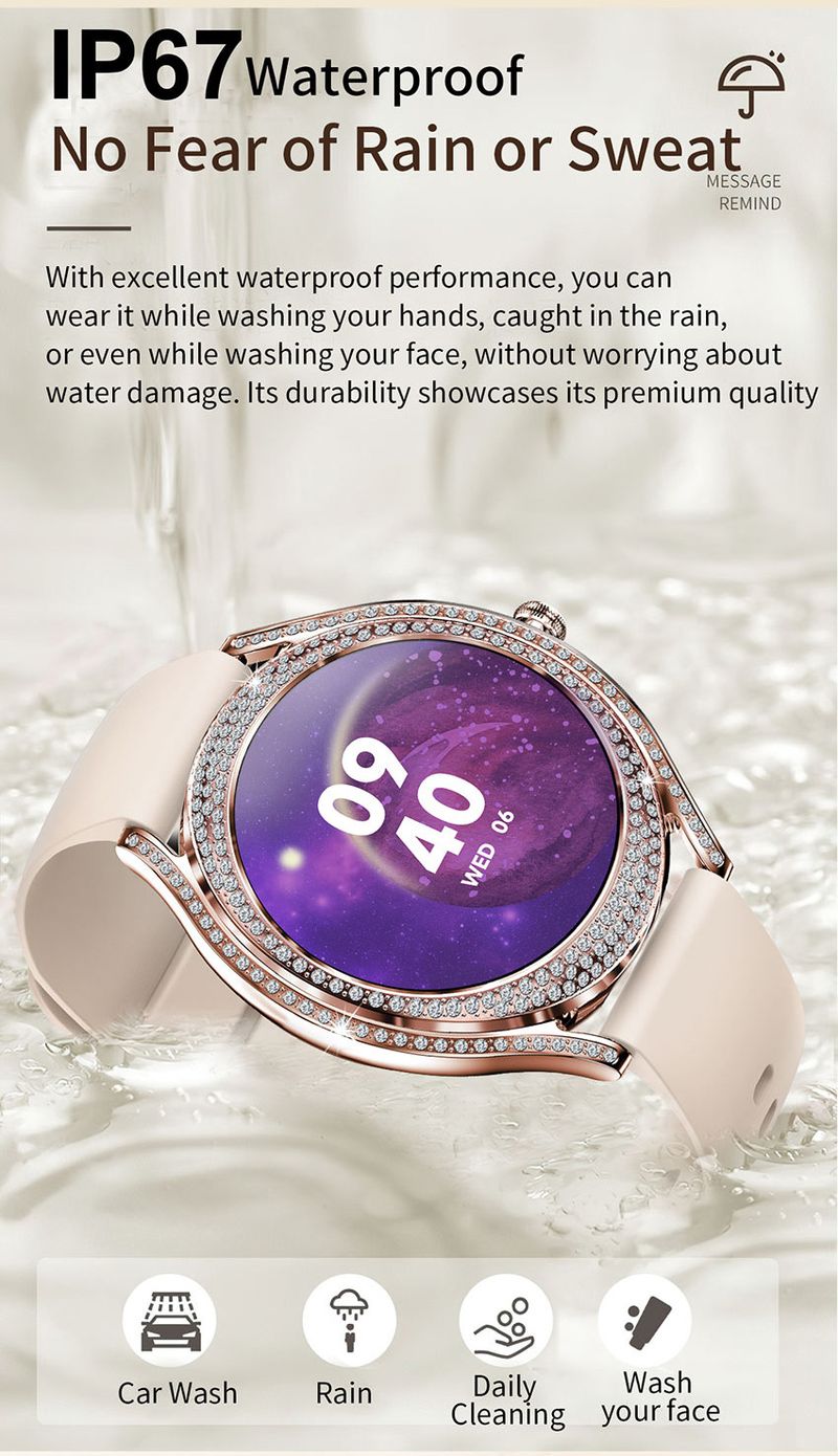 Smart Fashion Watch For Women Heart Rate Sleep Monitoring Multi Function Waterproof Pedometer Sports Watch_voghion.com