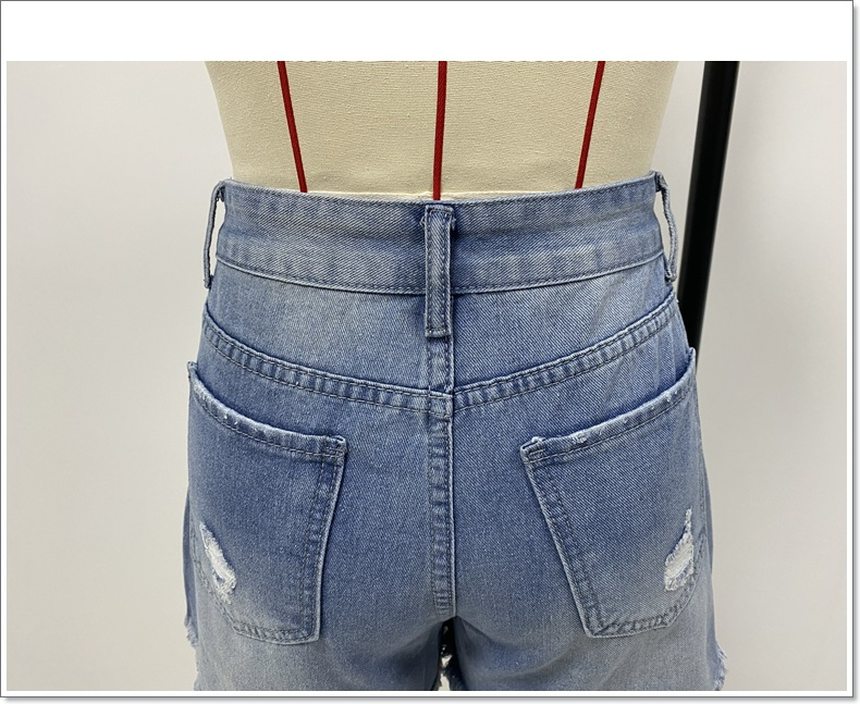 Women's Clothing Spring And Summer New Cross Border Ripped Casual Denim Shorts High Waist Slim Spot_voghion.com