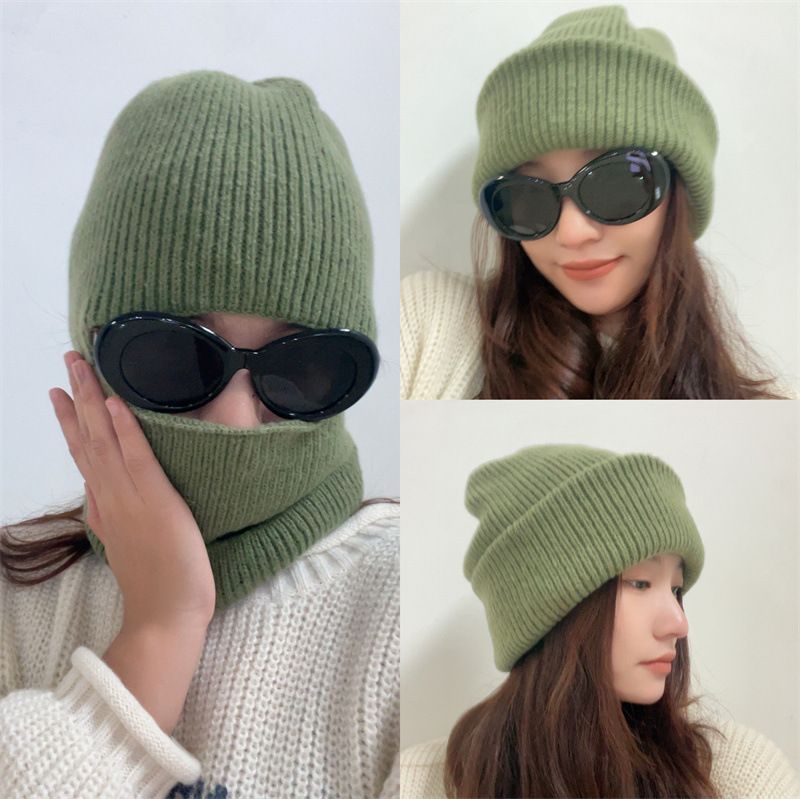 Balaklava, én lue, to bruksområder, vindtett lue med ansiktsbeskyttelse for høst og vinter, strikket lue med pullover, ulllue, nakkebeskyttelse_voghion.com