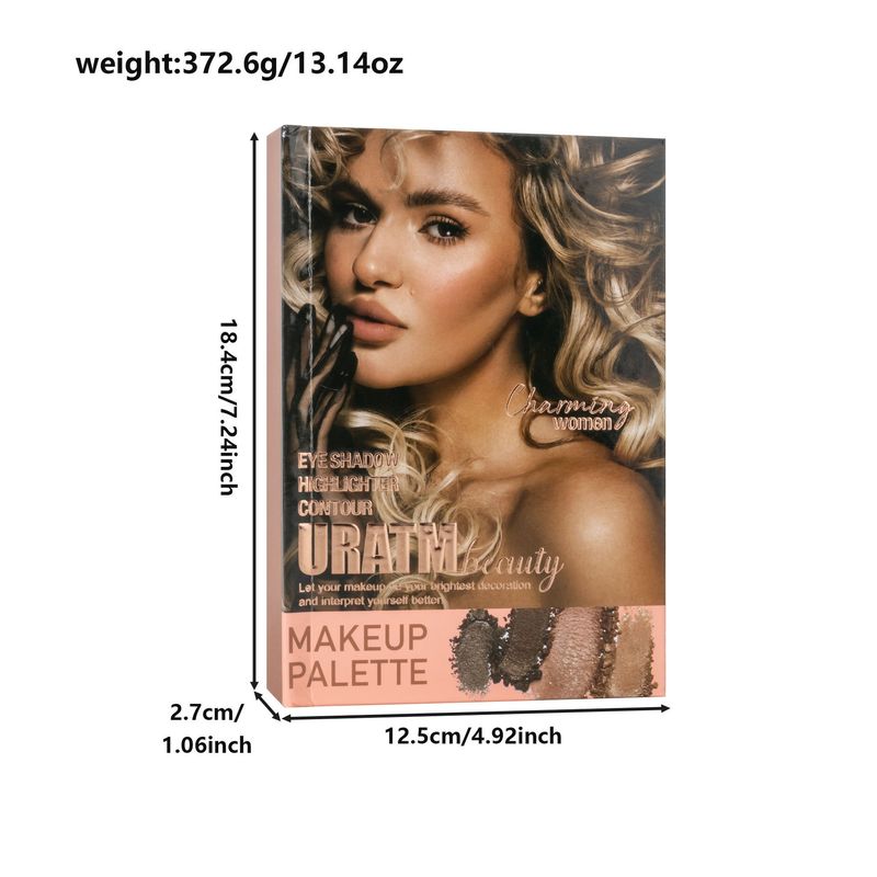 URATM 54-Farben-Lidschattenpalette im Buchstil mit 3 Schichten, Matt und Schimmer, Rouge und Highlighter, alles in einem – hochpigmentiertes, leicht zu verblendendes Make-up_voghion.com