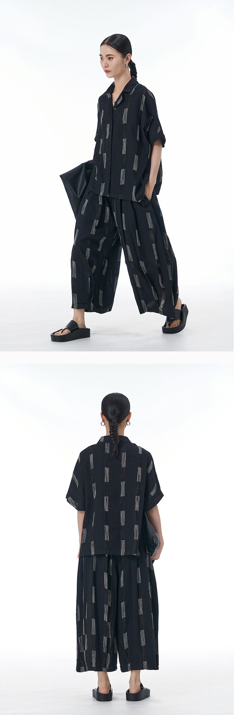 Chemisier ample à manches courtes et col brésilien pour femme, grande taille, été 2025, 68681_voghion.com