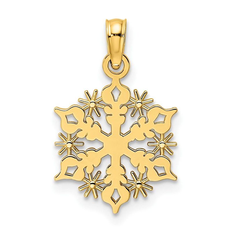 14K Polished Snowflake Pendant_voghion.com