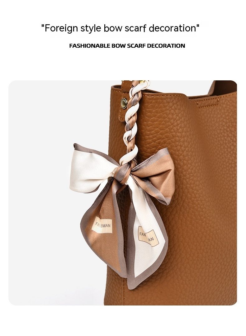 Nuova moda, semplice e suggestiva, borsa a secchiello singola a spalla di grande capacità, borsa per chignon a tracolla, borsa grande casual in morbida pelle_voghion.com