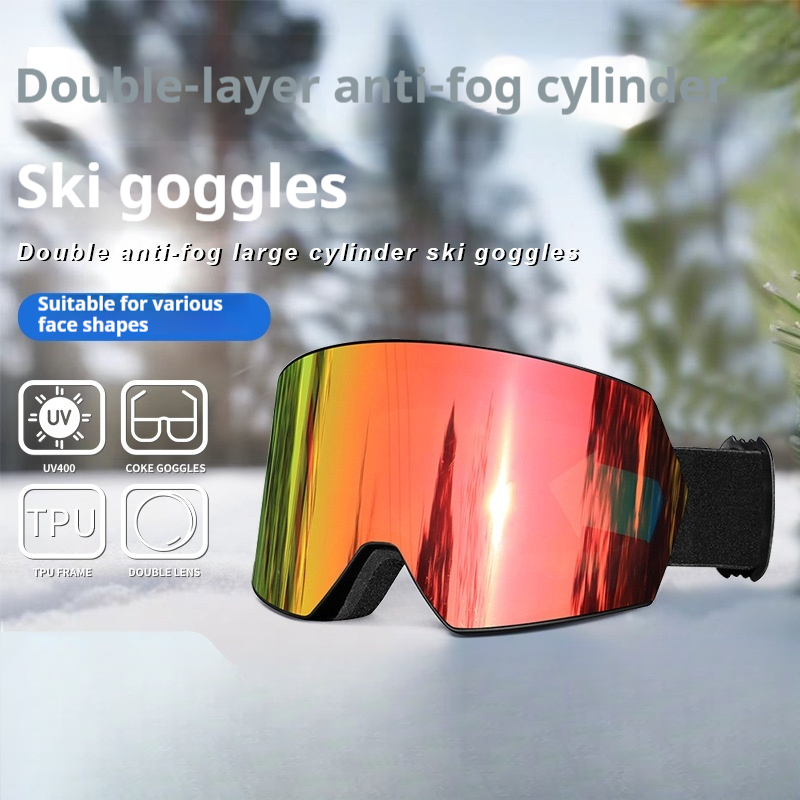 Outdoor sports ski goggles, double-layer ski goggles, windproof and anti fog goggles, can be used for myopia, snow goggles_voghion.com