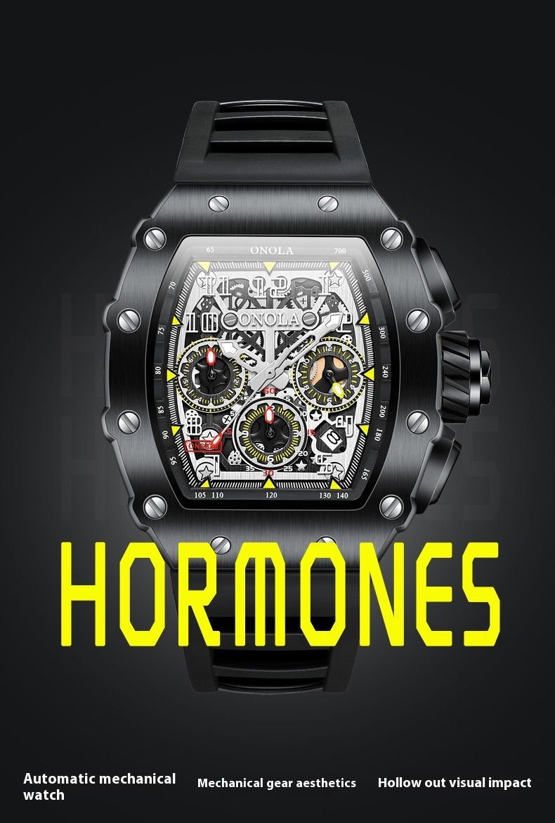 Explosive ONOLA/Orona Fashion Multifunctional Fully Automatic Mechanical Waterproof Tape Men's Watch_voghion.com
