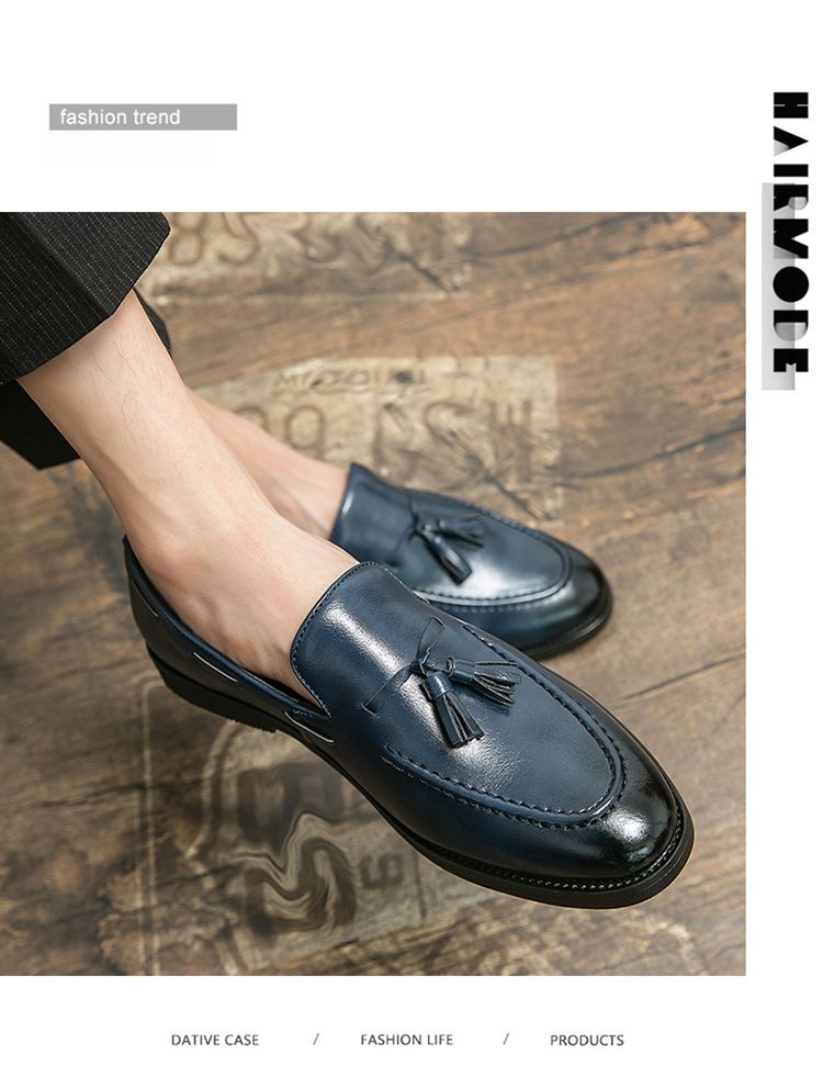 Cross-border Large Size 46 Summer New Men's Casual Fashion Tassel Small Leather Shoes_voghion.com