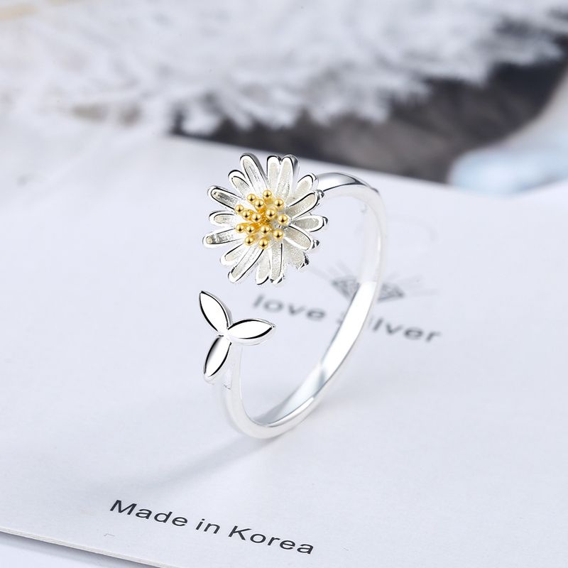 Bereit Lager Süße Blumenringe Für Frauen Hochwertiger Chrysanthemenförmiger Offener Ring Verstellbarer Individueller Schmuck_voghion.com