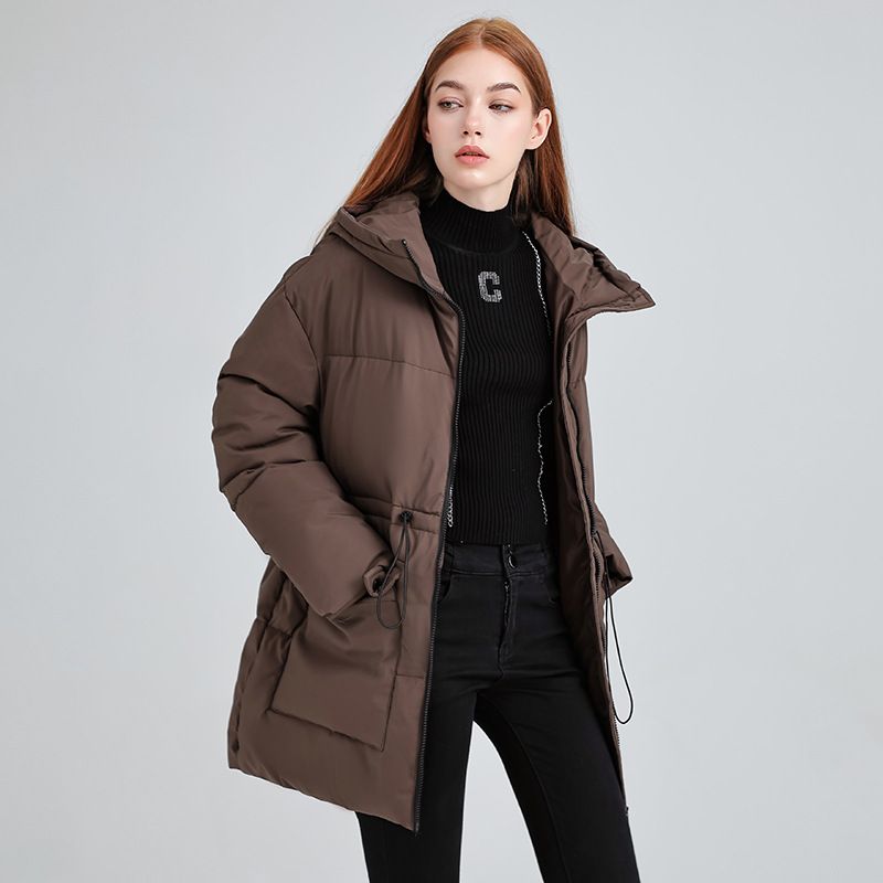 Women's Clothing Women's Oversized Puffer Jacket - Hooded Winter Coat With Quilted Detailing_voghion.com