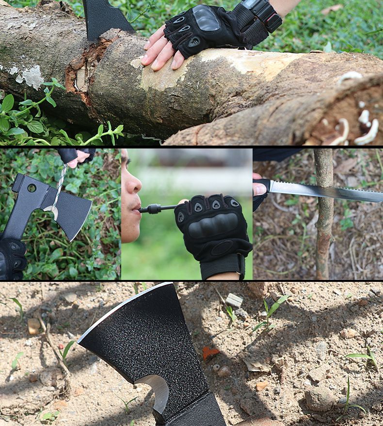 Outdoor Multi-Functional Firefighting Waist Splitting Tactical Camping Survival Mountain Climbing Logging Wood Saw Axe_voghion.com