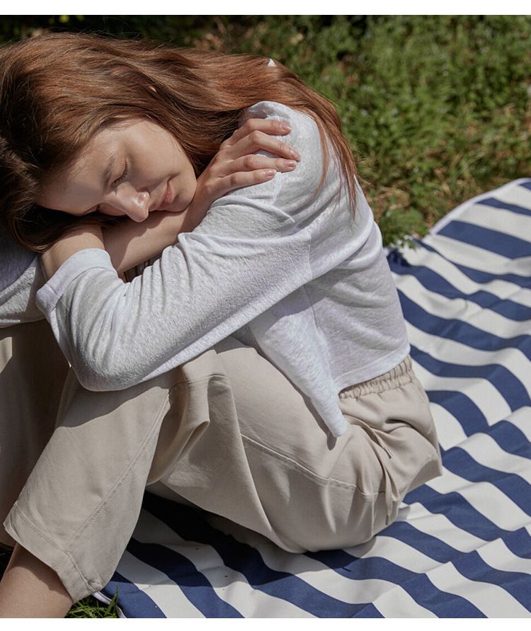 ragazza 25 Primavera Maglietta a maniche lunghe da donna Casual Lino Effetto Corto Strato Interno Maglietta Semplice Girocollo Top Indossabile_voghion.com