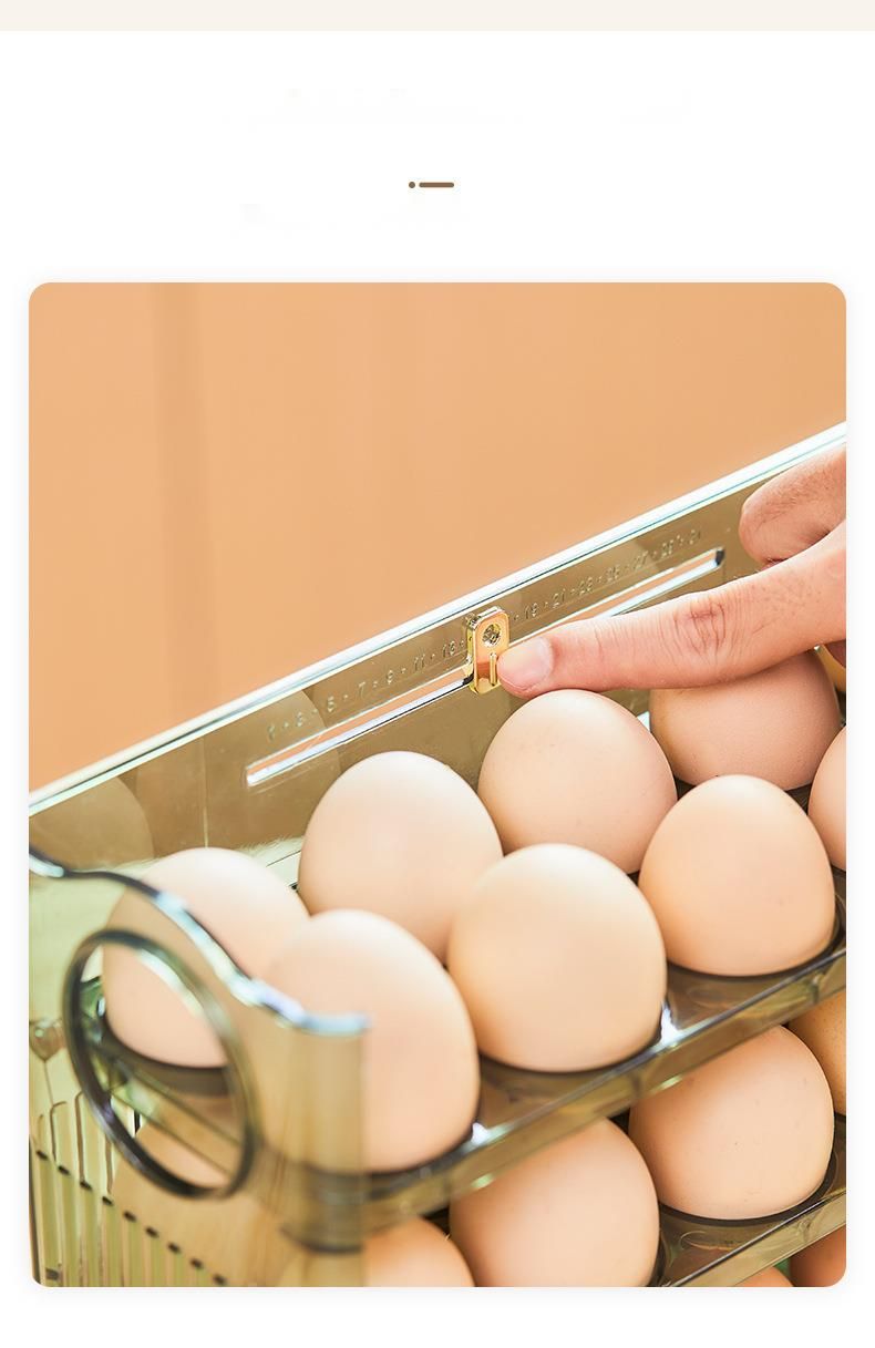 Automatic Flip Refrigerator Side Door Rack Kitchen-Specific Tray Storage Artifact Duck Egg Box_voghion.com
