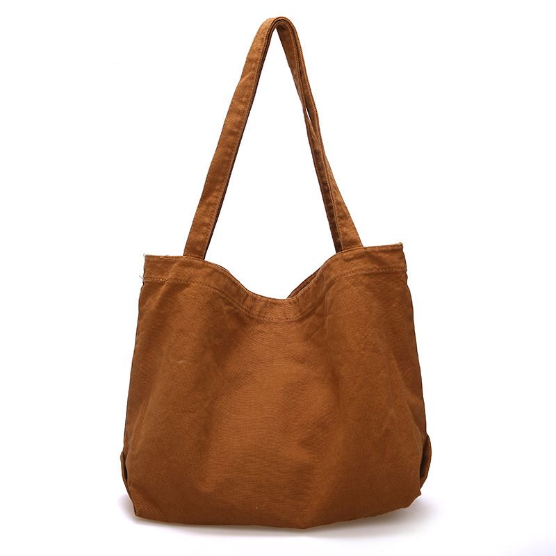 Borsa da donna in tela artistica, stile minimalista coreano, grande capacità, tracolla singola, stile pigro_voghion.com