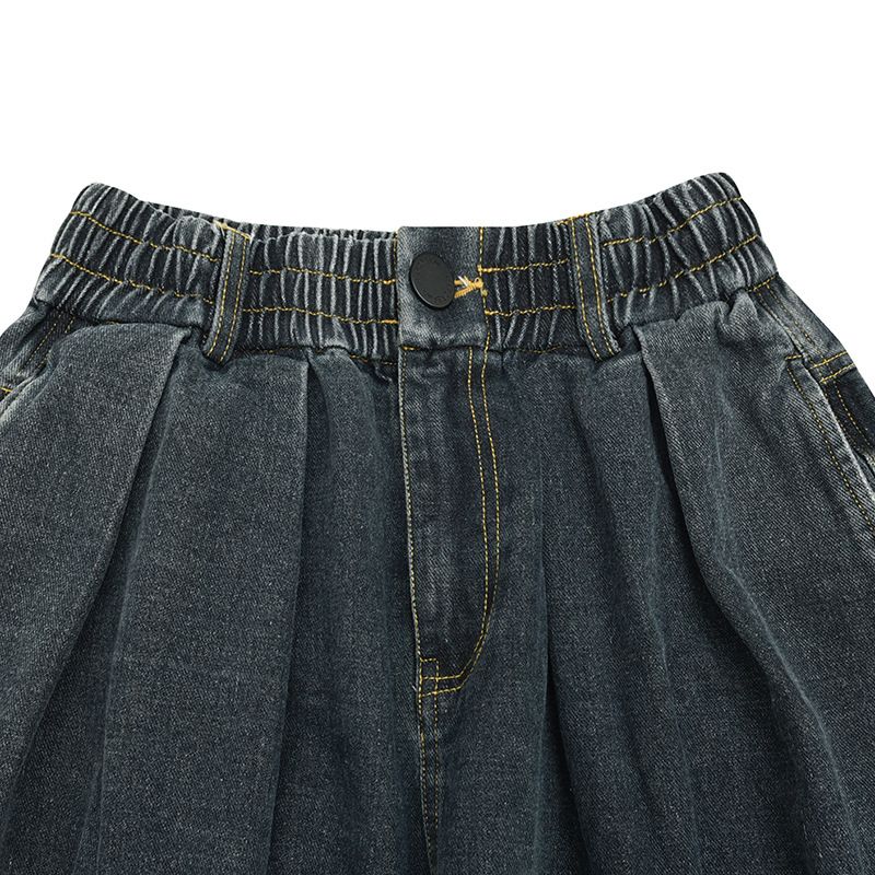 Nanxia Disguise Spring New Solid Color Washed Vintage Loose Jeans Wide-Leg Harem Pants For Men_voghion.com