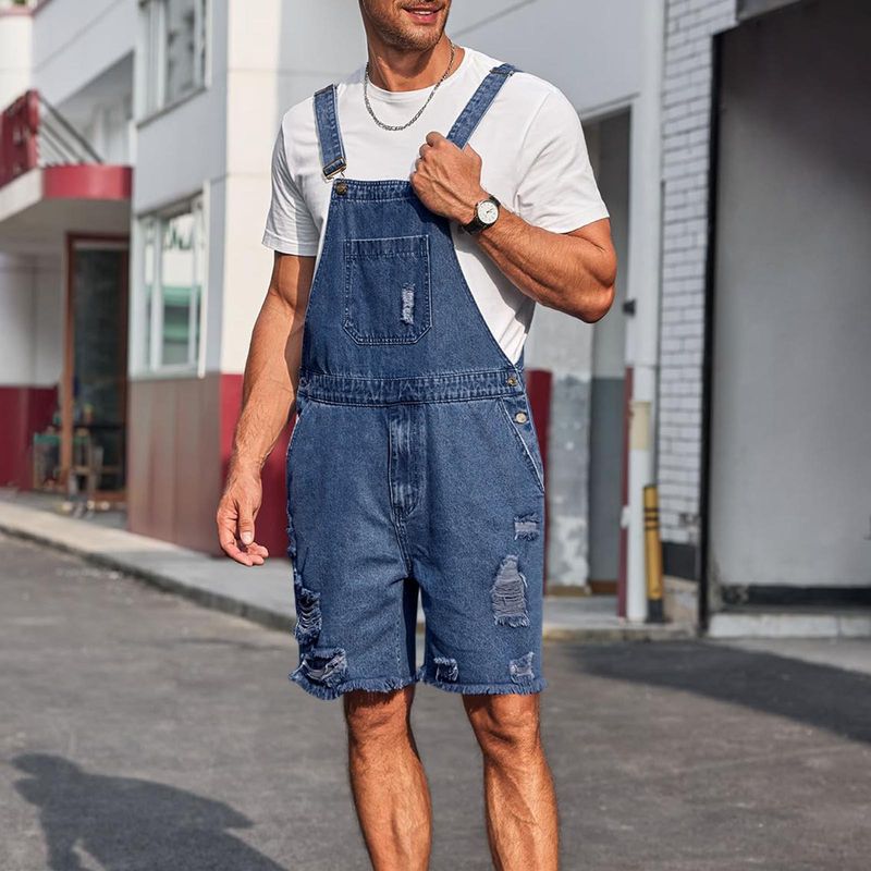 Roupas masculinas rasgadas, shorts jeans casuais_voghion.com