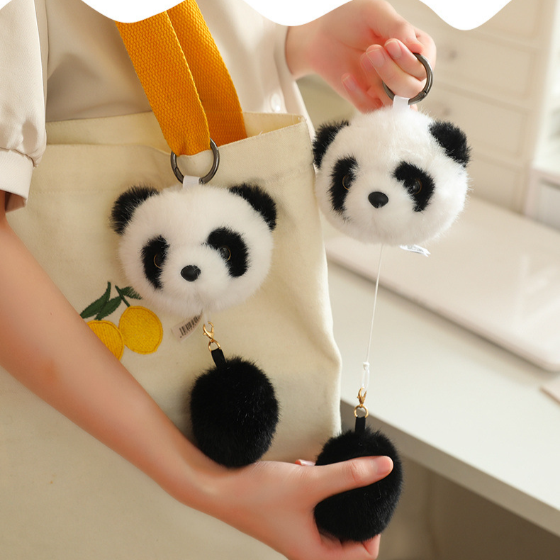 Panda doll small pendant fox string doll cute creative plush toy children doll gift_voghion.com
