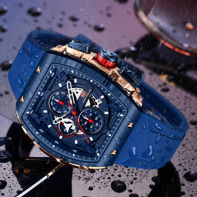 Naviforce Multifunctional Men's Quartz Watch Luminous Tonneau Pointer Sports Wrist Watch With Silicone Strap_voghion.com