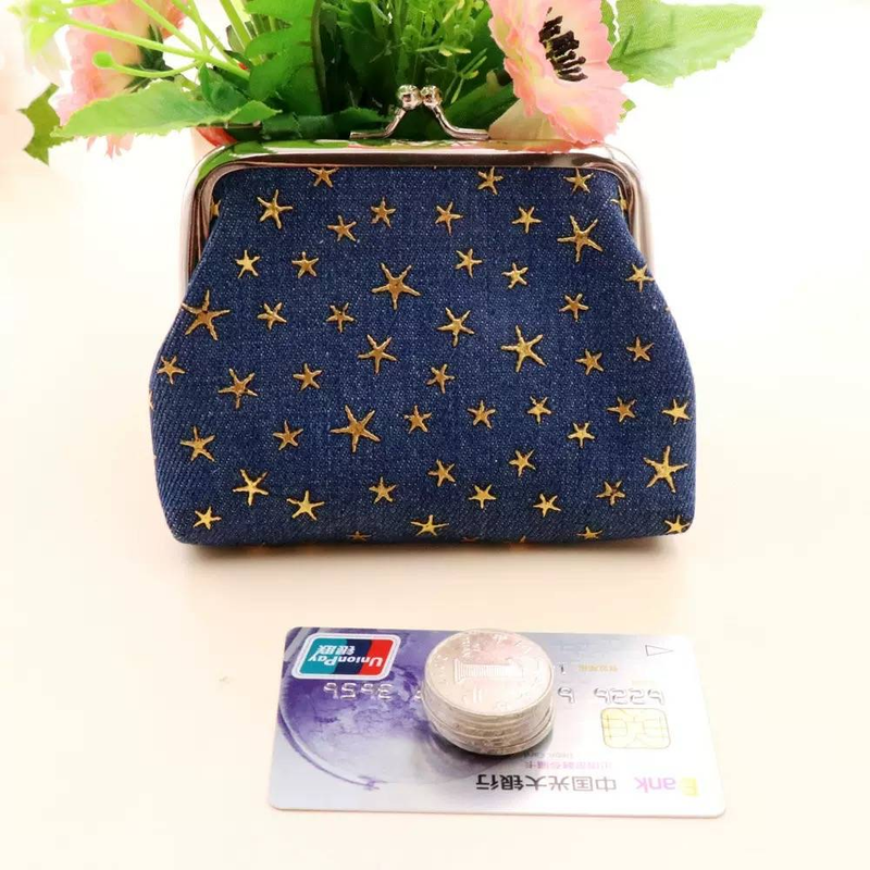 Women Canvas Fabric Big Rose Pattern Zero Coin Purse Two Metal Button Pocket Coin Pouch Key Credit Card Holde Phone Case Wallet_voghion.com