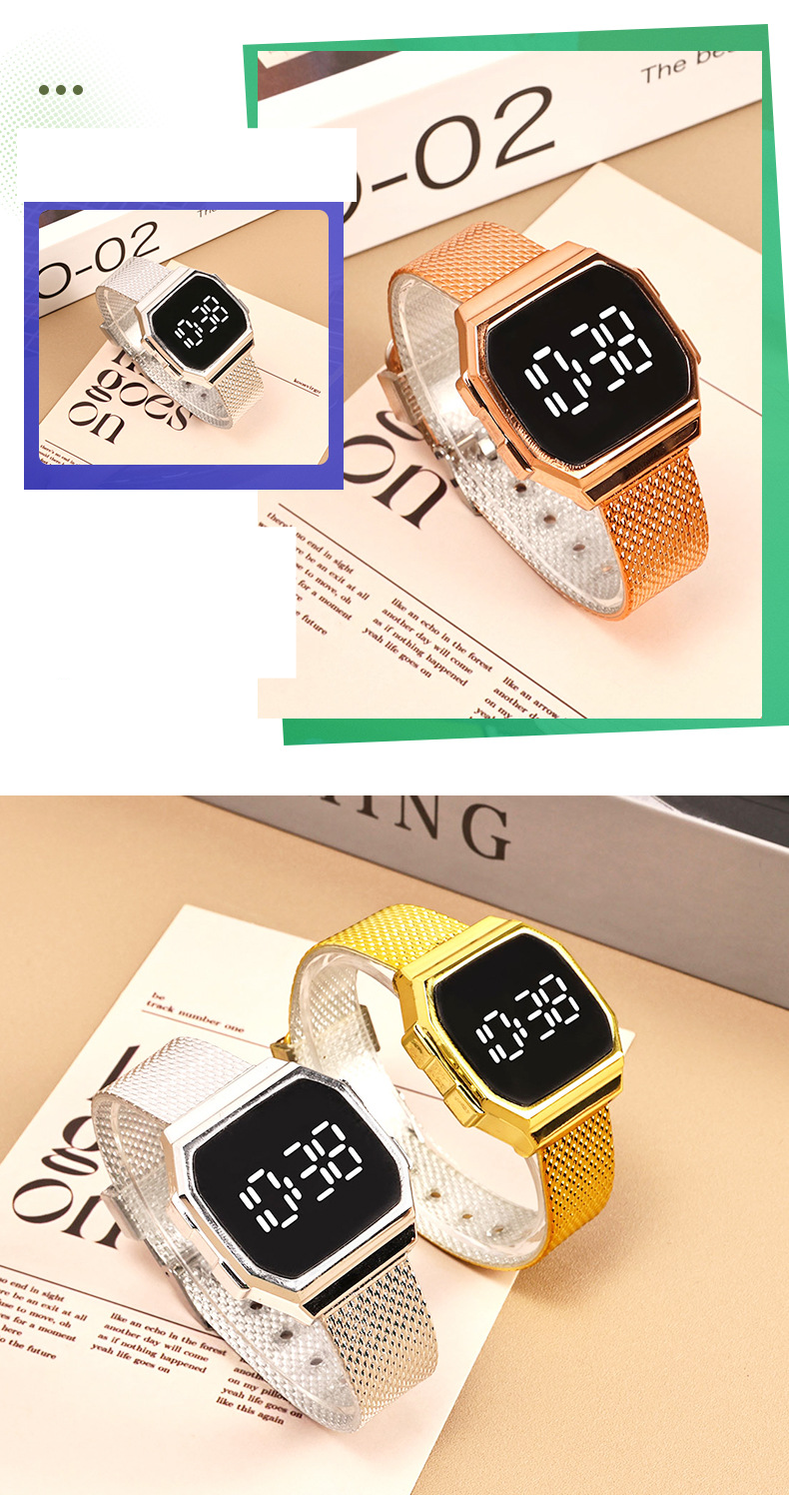 Touchscreen Led Men's Watch Square Electronic Watch Waterproof Touch Electronic Watch_voghion.com