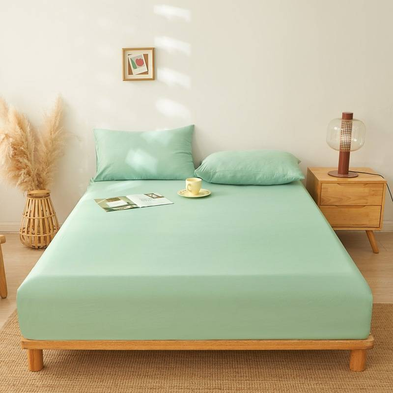 Lençol de linho orgânico lavado com elástico - Protetor de colchão respirável para cama de solteiro/casal 1 unidade_voghion.com