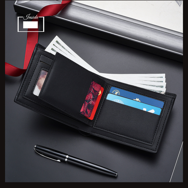 Portafoglio da uomo, corto, con porta carte di credito integrato per patente di guida, monete, marchio alla moda, portafoglio da uomo multifunzionale_voghion.com