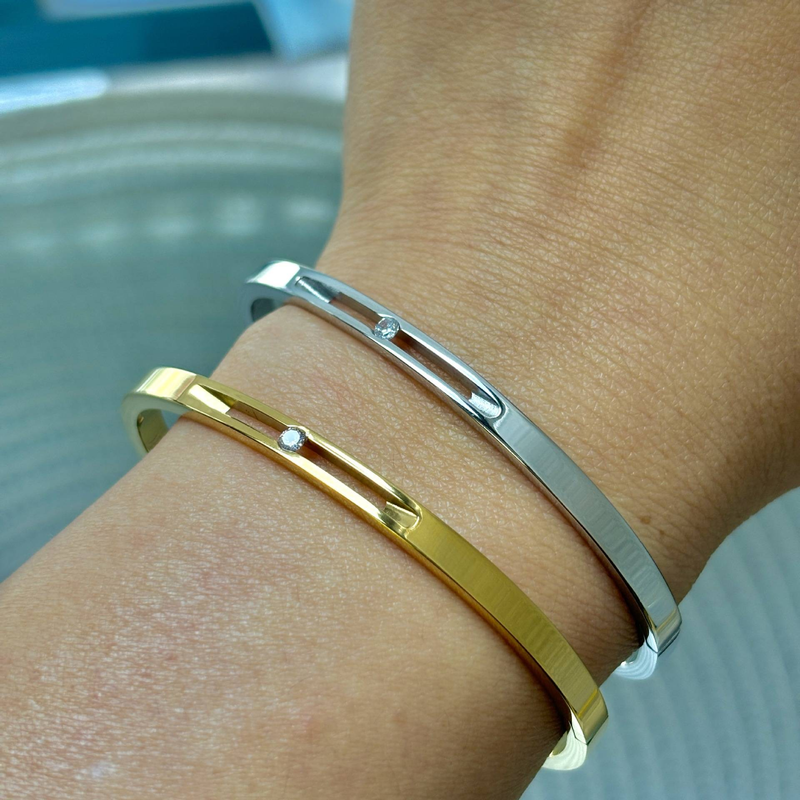 Sieradenset voor dames, modieus, gegalvaniseerd titaniumstaal, groene zirkonia, groot merk, diamant, schaakbordontwerp, armband, stapelarmband_voghion.com