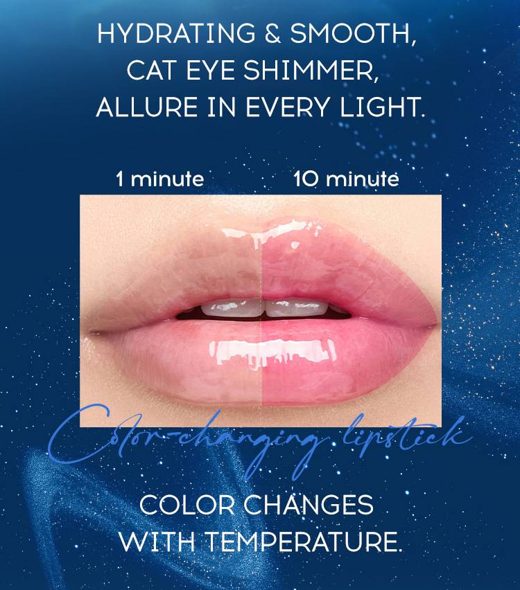 MLSMILE 4-Piece Cat-Eye Temperature-Changing Lipstick Set - Thousand People, Thousand Colors, Fine Glitter, Non-Stick Cup Color-Changing Lip Balm_voghion.com