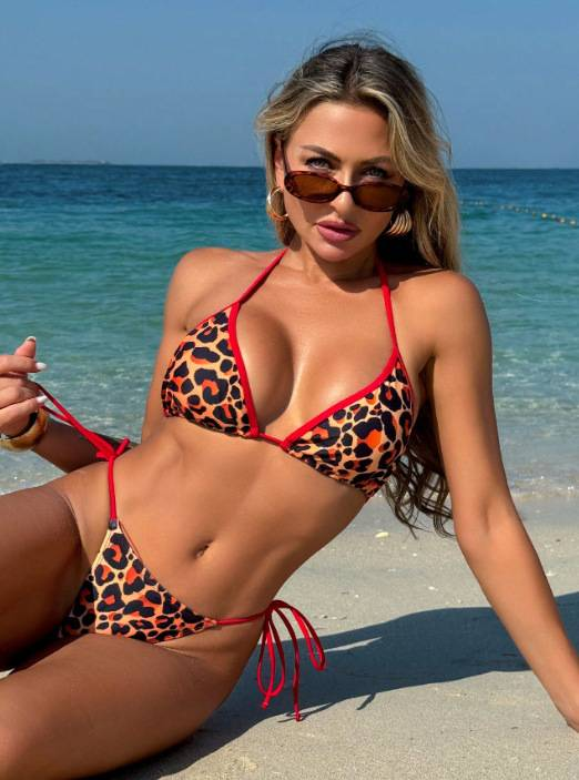 Maillot de bain deux pièces sexy imprimé léopard pour femme_voghion.com