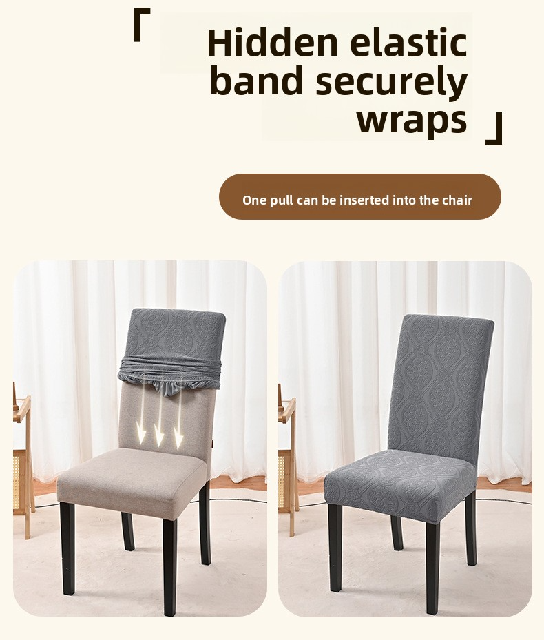 Polyester Jacquard Velvet Waterproof Chair Covers – Thickened Anti-Scratch Elastic Slipcovers For Dining Chairs – 220GSM Durable Fabric_voghion.com