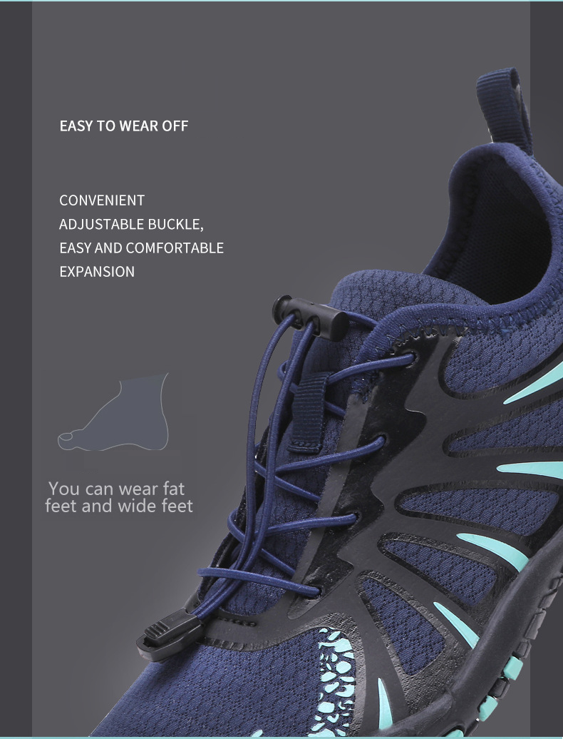 Scarpe da acqua unisex ad asciugatura rapida per trail running ed escursionismo - Suola in gomma antiscivolo con tomaia in mesh traspirante | Intersuola in EVA leggera_voghion.com