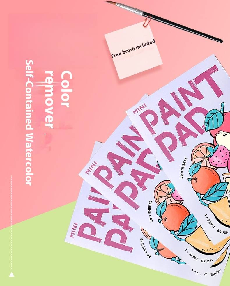 Fruit Coloring Book For Kids - Portable Watercolor Painting Set With Built-in Pigments, 12.5x19cm Sketchpad For Children's Art Activities_voghion.com
