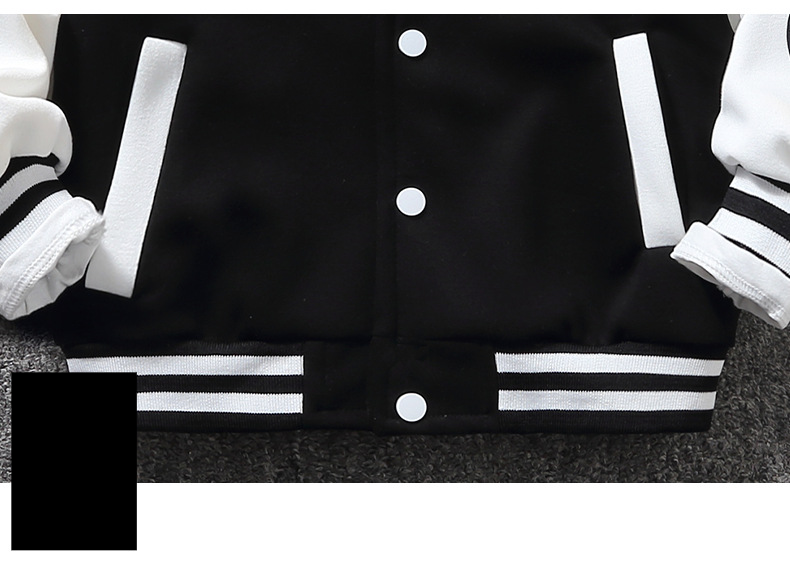 Baseballjacke für Jungen von Mother & Kids für Frühling und Herbst – trendige und hochwertige Oberbekleidung für Kinder von 6–12 Jahren (Schwarz/Grün, Buchstabendruck)_voghion.com