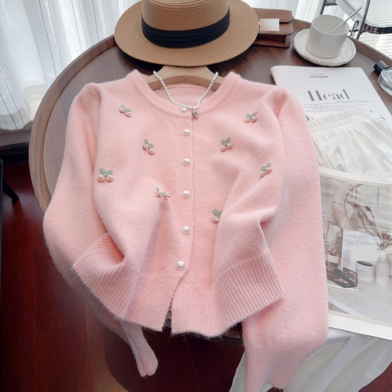 Knit Cardigan - Sweet & Soft Round Neck Open Front Sweater For Women, Lightweight & Versatile Spring Outfit_voghion.com
