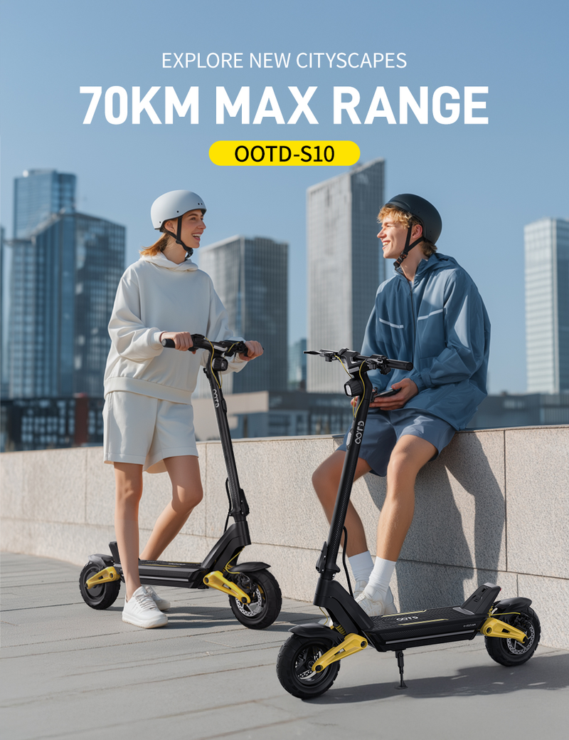 OOTD S10 10" Katlanır Elektrikli Scooter 1400W Motor 48V 20Ah Pil_voghion.com